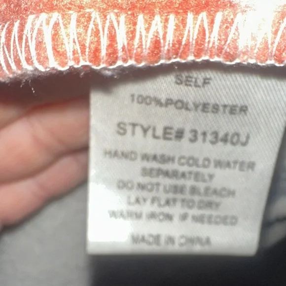 Lg Blue BWomen's Patterned Jacket - Orange, Black, White - Picture 4 of 6